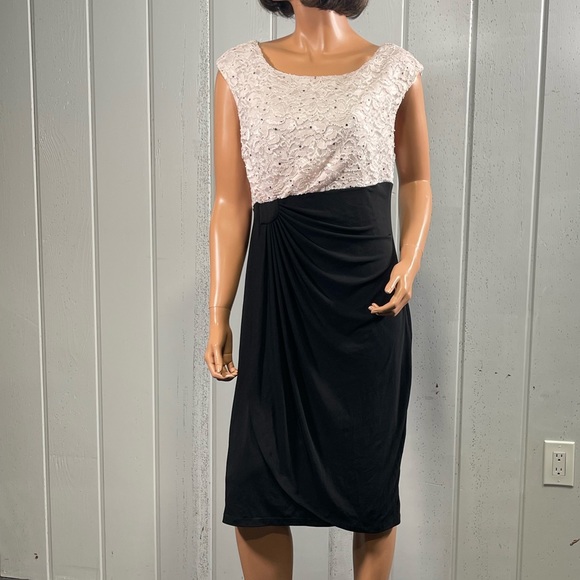 *Connected Apparel Women's Sequined Lace Drapes  Dress Sz14 - Picture 15 of 16